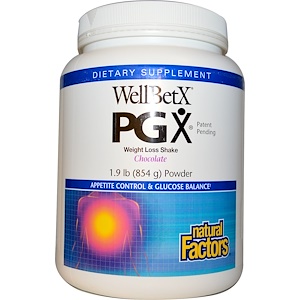 Отзывы о Натурал Факторс, WellBetX PGX, Weight Loss Shake, Chocolate, Powder, 1.9 lbs (854 g)