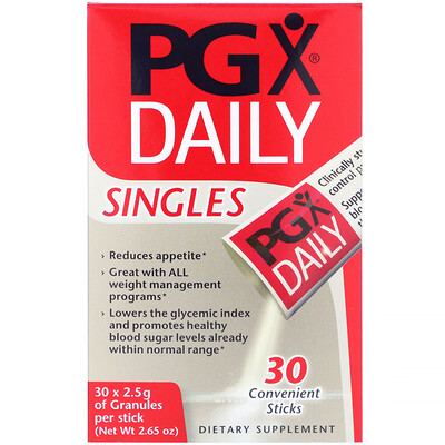 PGX на каждый день, в индивидуальной упаковке, неароматизированные гранулы, 30 пакетиков, 2,5 г каждый