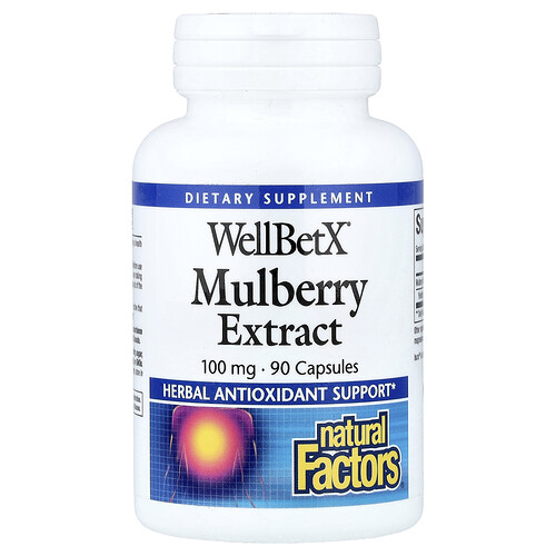 Natural Factors, WellBetX, Mulberry Extract, 100 mg, 90 Capsules