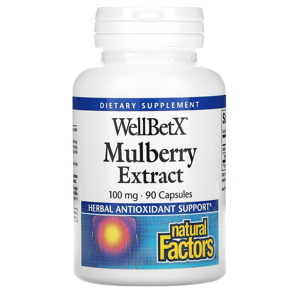 Natural Factors‏, WellBetX, Mulberry Extract, 100 mg, 90 Capsules