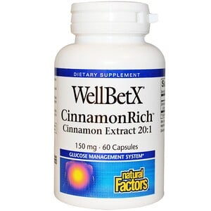 Отзывы о Натурал Факторс, WellBetX, CinnamonRich, 150 mg, 60 Capsules