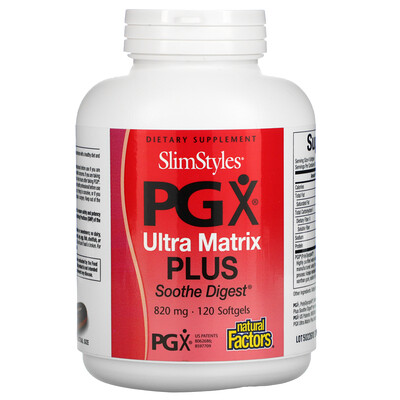 Natural Factors SlimStyles PG X, Ultra Matrix Plus, 820 mg, 120 Softgels