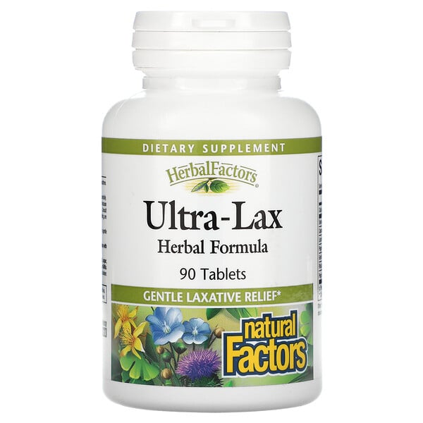 Natural Factors, Ultra-Lax, Травяная Формула 90 таблеток