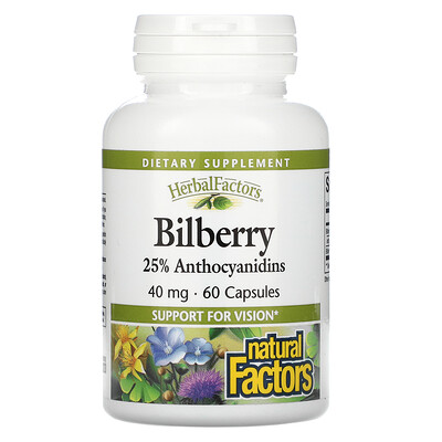 

Natural Factors черника, 40 мг, 60 капсул