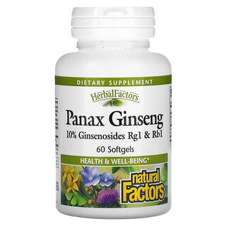 Natural Factors, Panax Ginseng, 60 Weichkapseln