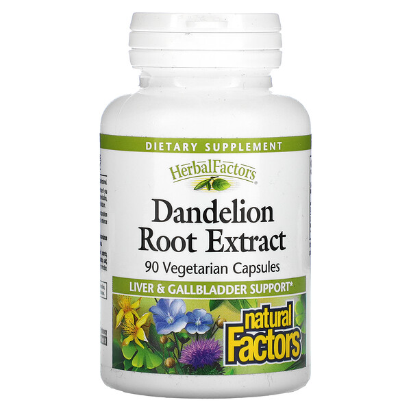 Natural Factors, Dandelion Root Extract, 90 Vegetarian Capsules iHerb