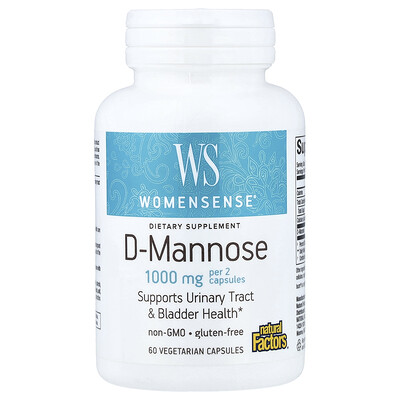 Natural Factors, Womensense®, D-manosa, 60 cápsulas vegetales (500 mg por cápsula)