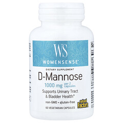 Womensense®, D-маноза, 60 вегетаріанських капсул (500 мг у капсулі)
