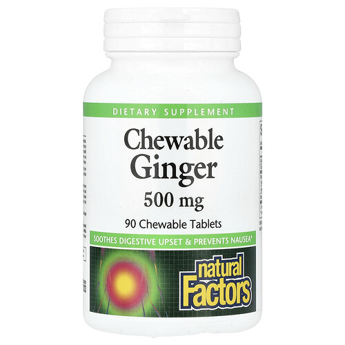 Natural Factors, Kaubarer Ingwer, 90 Kautabletten