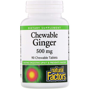 Отзывы о Натурал Факторс, Chewable Ginger, 500 mg, 90 Chewable Tablets