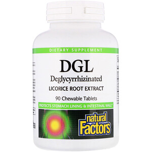 Отзывы о Натурал Факторс, DGL, Deglycyrrhizinated Licorice Root Extract, 90 Chewable Tablets