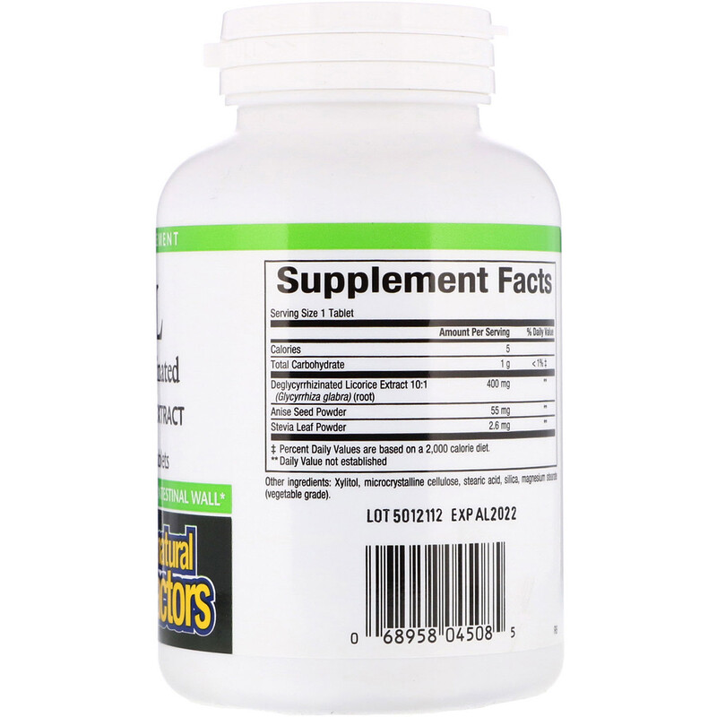Natural Factors, DGL, Deglycyrrhizinated Licorice Root Extract, 90