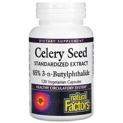 Natural Factors Celery Seed Standardized Extract, 120 Vegetarian Capsules