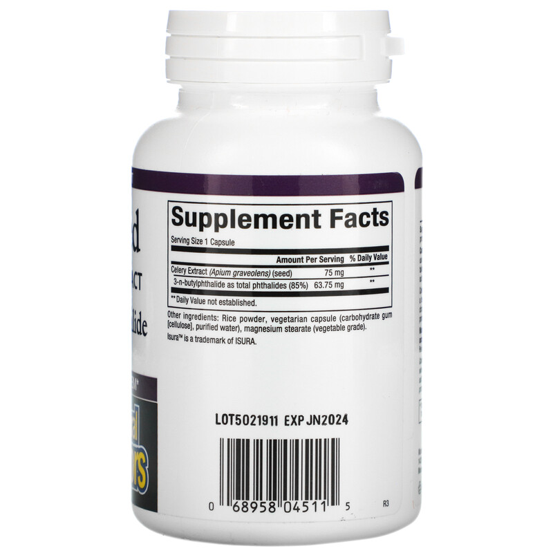 Natural Factors, Celery Seed, Standardized Extract, 120 Vegetarian Capsules