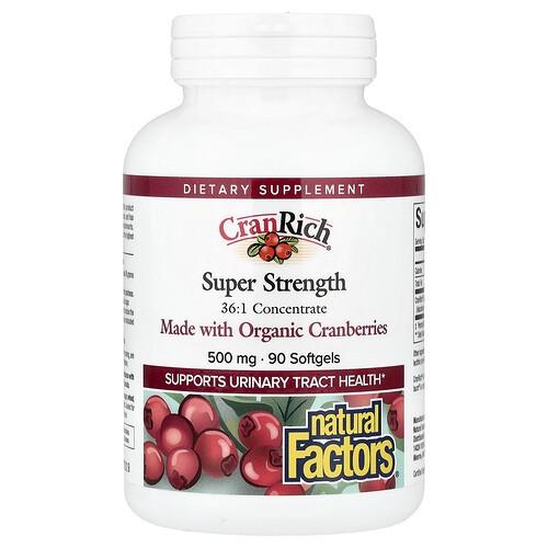 Natural Factors CranRich®, Super Strength, 500 mg, 90 Softgels