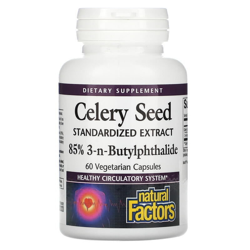 Natural Factors, Celery Seed, Standardized Extract, 60 Vegetarian