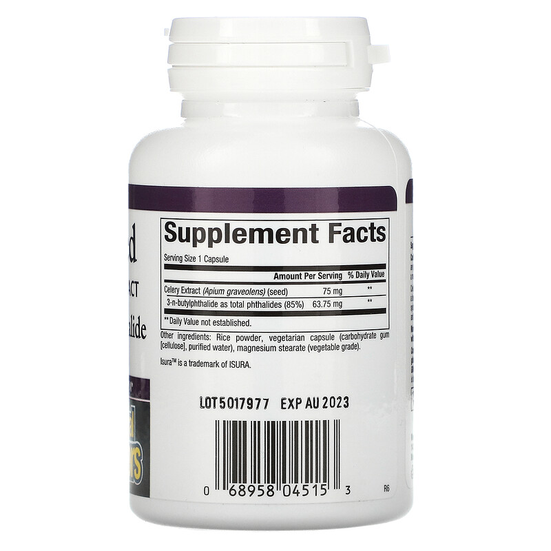 Natural Factors, Celery Seed, Standardized Extract, 60 Vegetarian