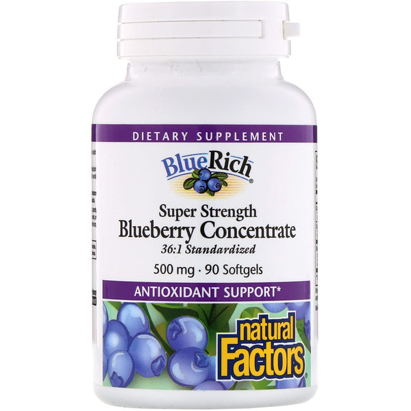 Natural Factors, BlueRich, ΡΡΠΏΠ΅ΡΡΠΈΠ»Π°, ΠΊΠΎΠ½ΡΠ΅Π½ΡΡΠ°Ρ ΡΠ΅ΡΠ½ΠΈΠΊΠΈ, 500 ΠΌΠ³, 90 ΠΌΡΠ³ΠΊΠΈΡ
ΡΠ°Π±Π»Π΅ΡΠΎΠΊ