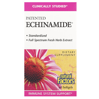 Natural Factors, Echinamide® patentado, 60 cápsulas blandas