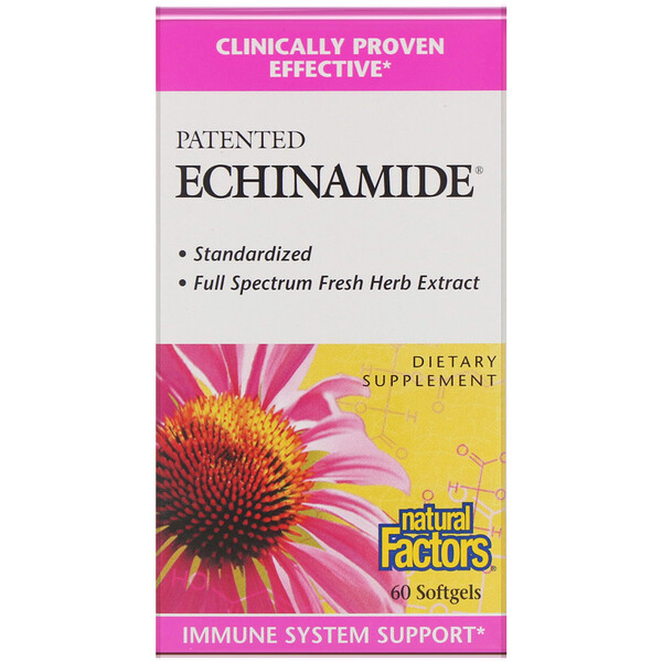 Natural Factors, Echinamide, запатентованная добавка, 60 мягких таблеток