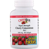 Отзывы о Natural Factors, CherryRich, исключительно сильный концентрат черешни, 500 мг, 90 мягких таблеток