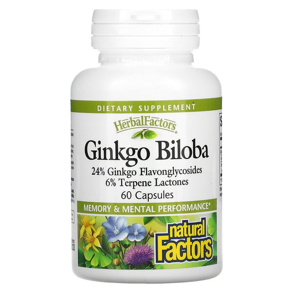 Natural Factors, Ginkgo Biloba, 60 Kapseln
