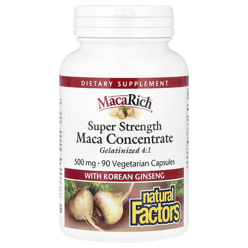 Natural Factors, Maca Rich®, Maca-Konzentrat mit koreanischem Ginseng, superstark, 90 pflanzliche Kapseln