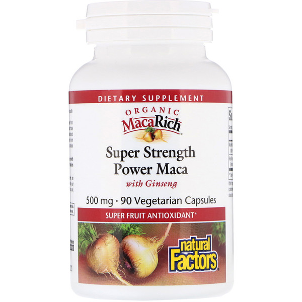 Organic MacaRich, Super Strength Power Maca with Ginseng, 500 mg, 90 Vegetarian Capsules