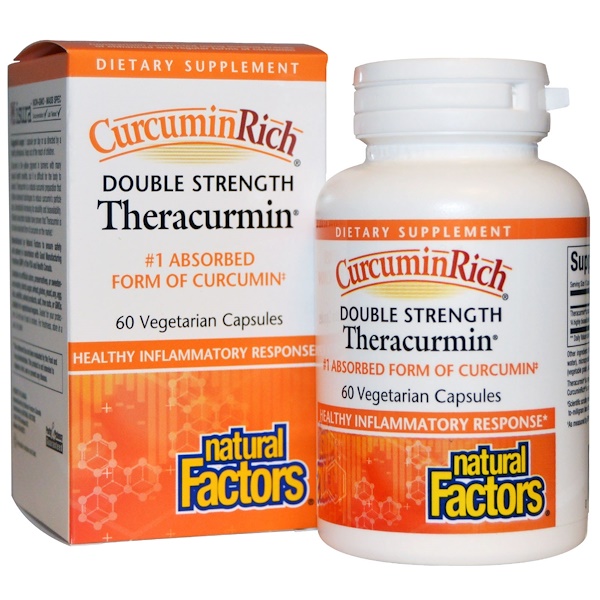 Natural Factors, CurcuminRich, Theracurmin двойной силы, 60 растительных капсул