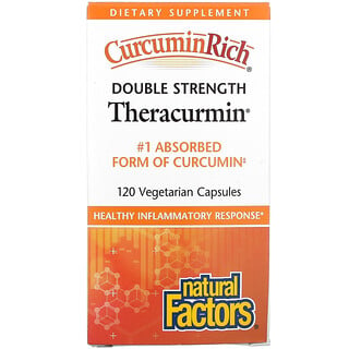 Natural Factors, CurcuminRich, Theracurmin de Potência Dupla, 120 Capsulas Vegetarianas