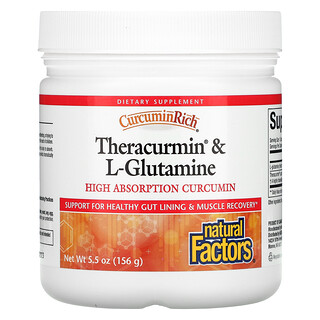 Natural Factors, CurcuminRich、Theracurmin 和 L-谷氨酰胺，5.5 盎司（156 克）