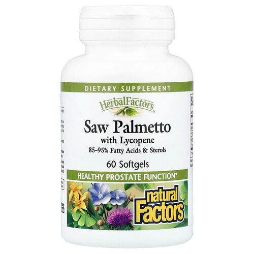 iHerb UK - Natural Factors , Herbalfactors®, Saw Palmetto With Lycopene, 60 Softgels