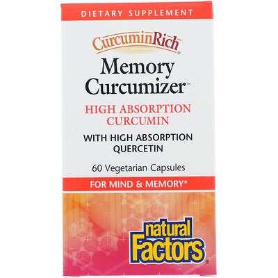 Natural Factors Куркуминовое богатство, пищевая добавка для оптимизации памяти, 60 мягких желатиновых капсул с жидкостью