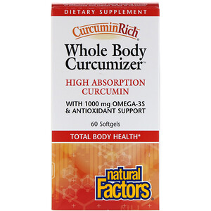 Натурал Факторс, CurcuminRich, Whole Body Curcumizer, 60 Softgels отзывы