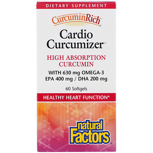 Натурал Факторс, CurcuminRich, Cardio Curcumizer, 60 Softgels отзывы