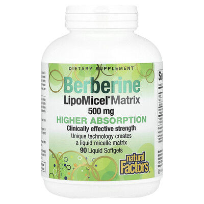 Product Image for Natural Factors, Berberine LipoMicel Matrix, 90 Liquid Softgels