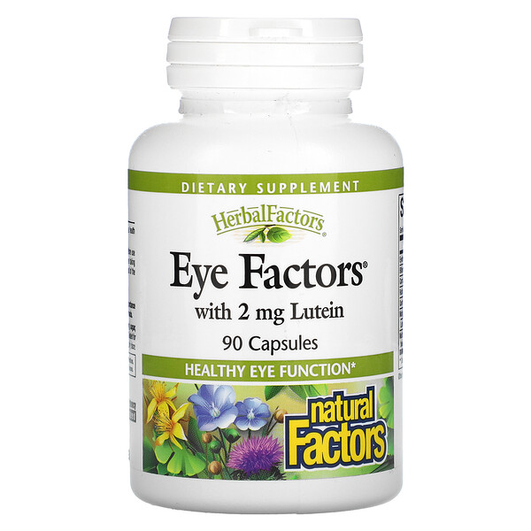 Natural Factors‏, Eye Factors مع 2 مجم لوتين، 90 كبسولة
