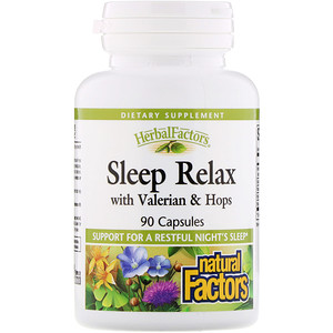 Натурал Факторс, Sleep Relax with Valerian & Hops, 90 Capsules отзывы