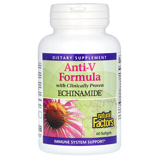 Natural Factors, Formula Anti-V, dengan Echinamide Terbukti Secara Klinikal, 60 Softgel