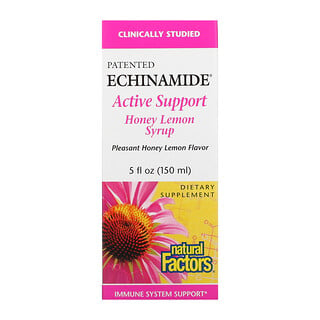 Natural Factors, Patented Echinamide Active Support，蜂蜜檸檬糖漿，5 液量盎司（150 毫升）