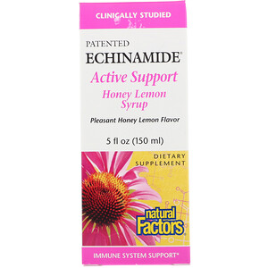 Отзывы о Натурал Факторс, Echinamide Active Support, Honey Lemon Syrup, 5 fl oz (150 ml)
