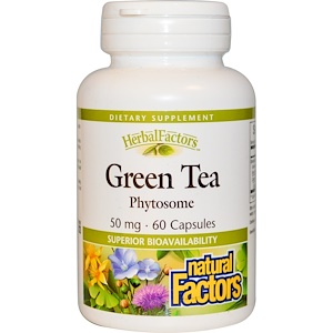 Отзывы о Натурал Факторс, Green Tea Phytosome, 50 mg, 60 Capsules