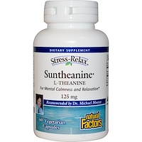 Stress-Relax, Suntheanine, L-теанин, 125 мг, 60 капсул в растительной оболочке - изображение