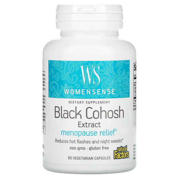 Natural Factors, WomenSense, Black Cohosh Extract, Menopause Relief, 90