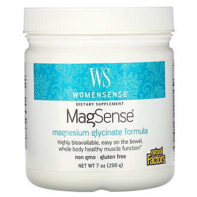

Natural Factors WomenSense, MagSense, Magnesium Glycinate Formula, 7 oz (200 g)