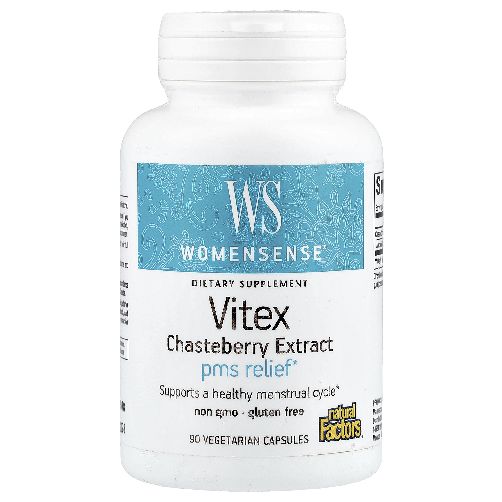 Natural Factors (내추럴팩터스), WomenSens®, 바이텍스 체이스트베리 추출물, 80mg, 베지 캡슐 90정