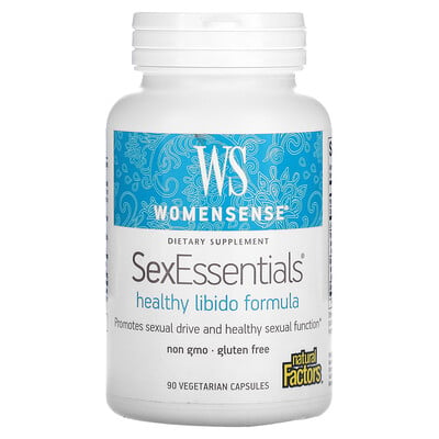 

Natural Factors WomenSense, SexEssentials, формула здорового женского либидо, 90 вегетарианских капсул