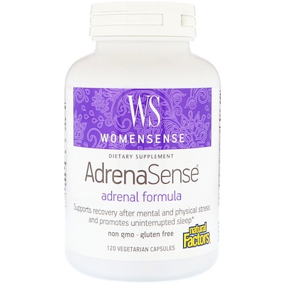 

WomenSense, AdrenaSense, формула для надпочечников, 120 вегетарианских капсул