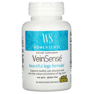 Natural Factors, WomenSense（ウィメンセンス）、VeinSense（ヴェインセンス）、ベジカプセル60粒