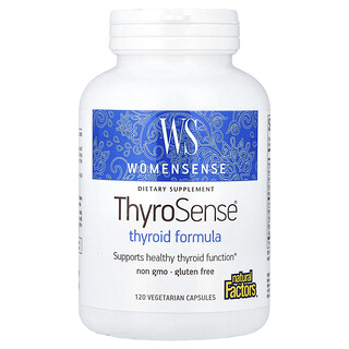 Natural Factors, WomenSense®（ウィメンセンス）、ThyroSense®（サイロセンス）、甲状腺フォーミュラ、ベジカプセル120粒